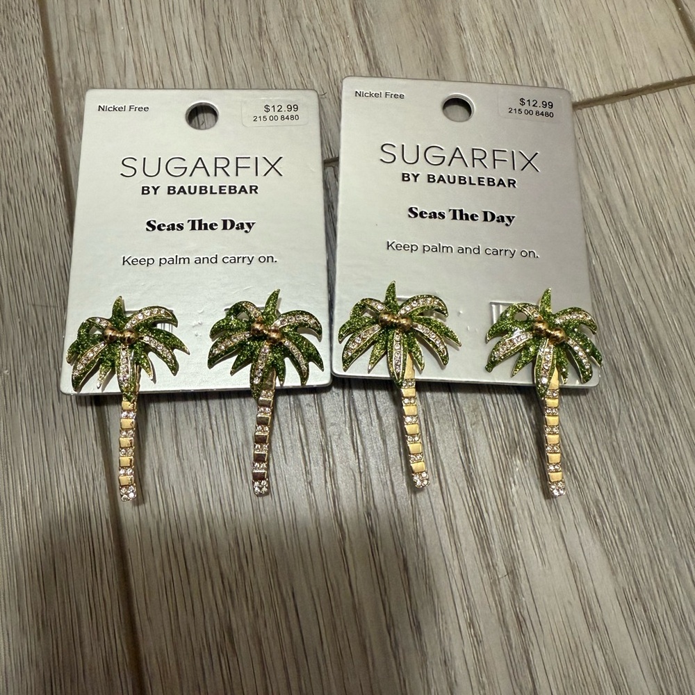 NWT Sugarfix Palm Tree Earrings